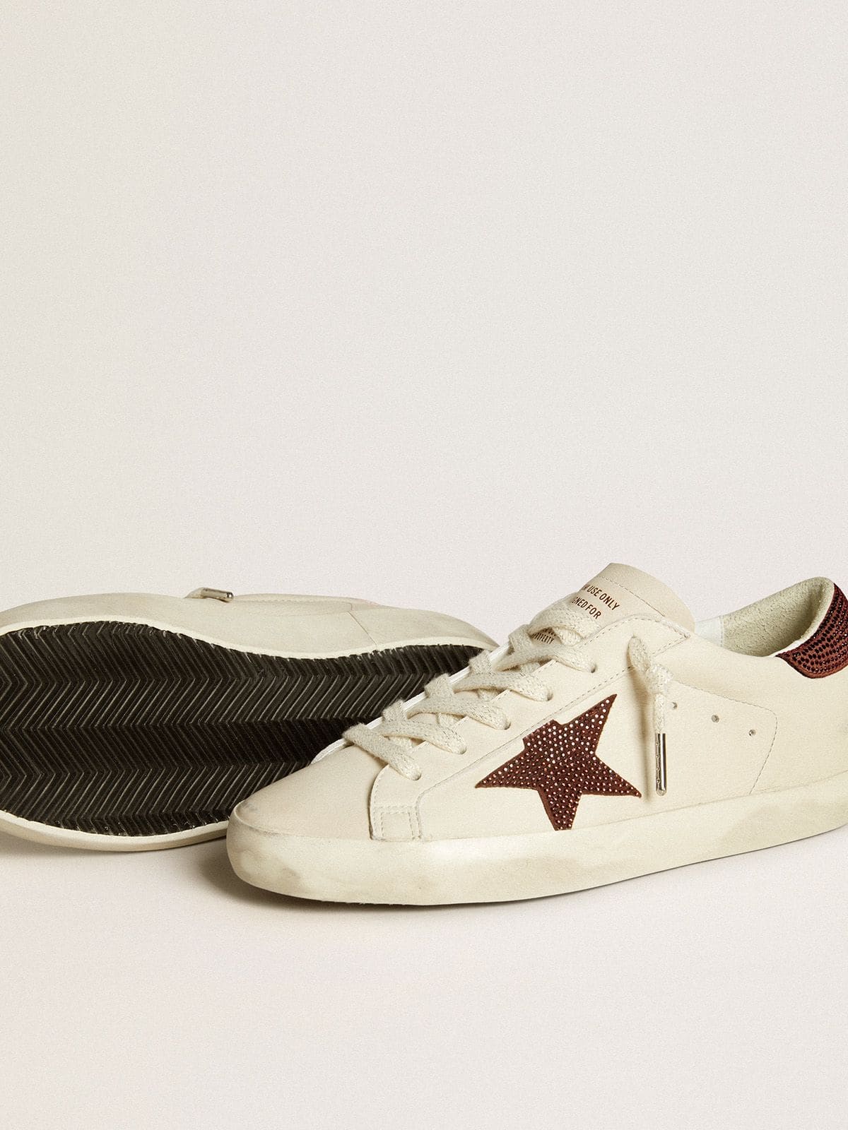 Golden Goose Women’s Super-Star  with suede star and heel tab with Swarovski crystals