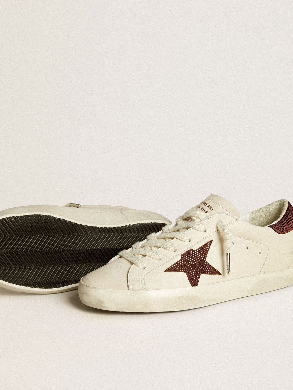 Golden Goose Women’s Super-Star  with suede star and heel tab with Swarovski crystals