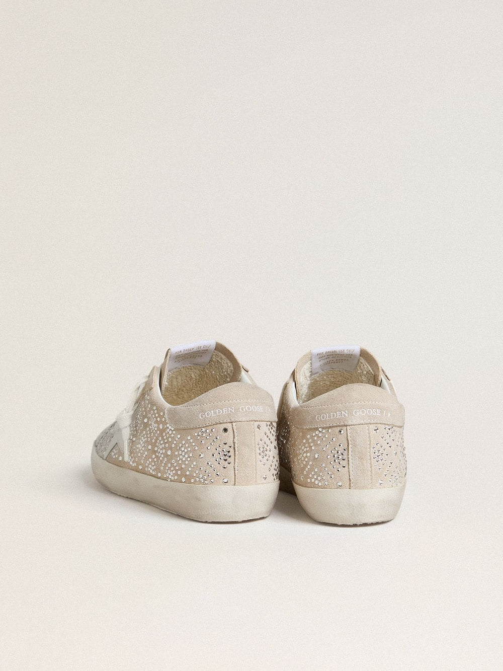 Golden Goose Women's Super-Star LTD in suede with Swarovski crystals and ice-gray leather star
