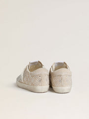 Golden Goose Women's Super-Star LTD in suede with Swarovski crystals and ice-gray leather star