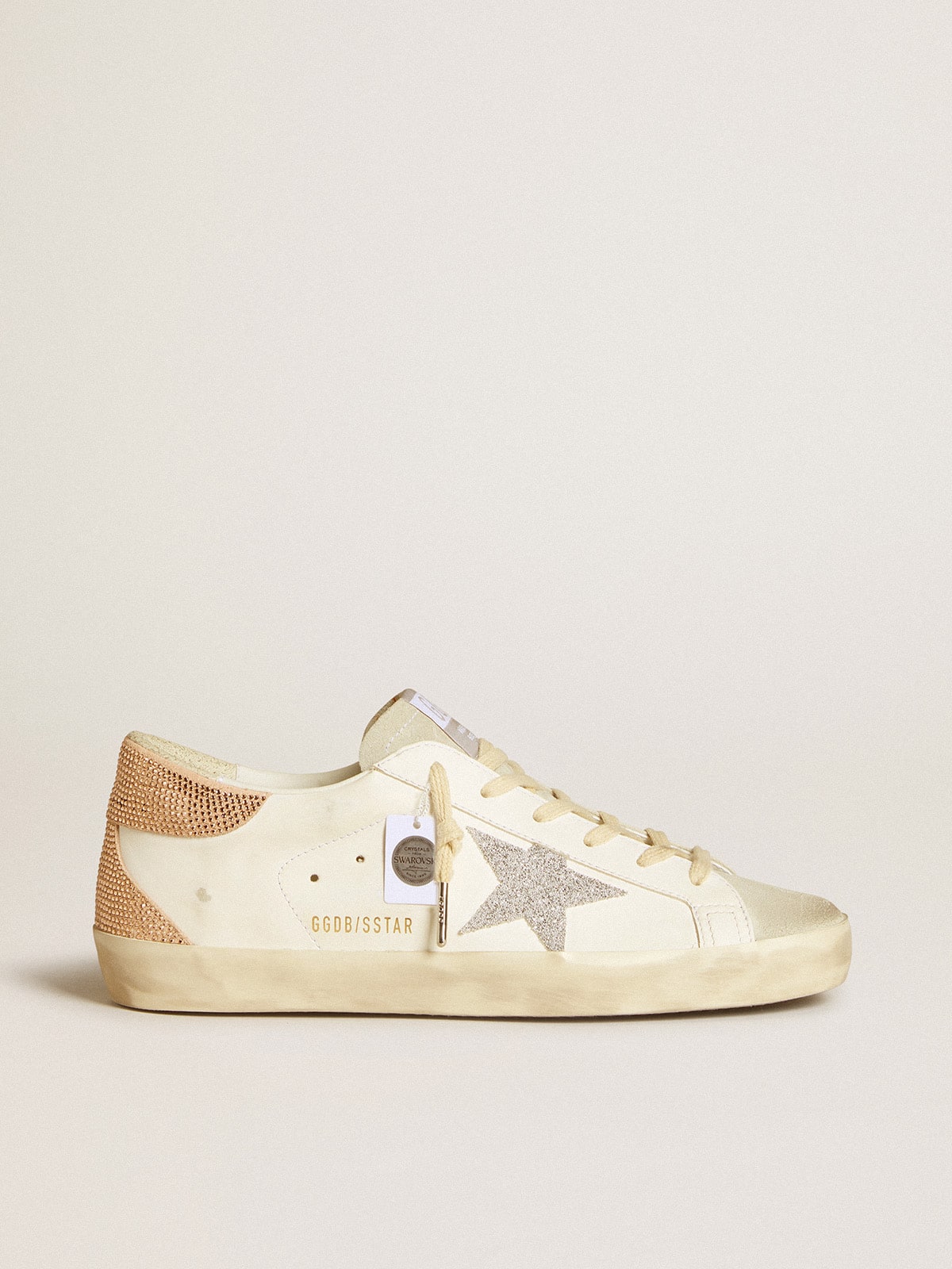 Golden Goose Women’s Super-Star in leather with Swarovski crystal star and heel tab