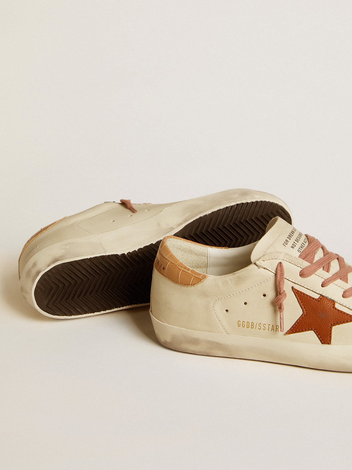 Golden Goose Women’s Super-Star with leather star and crocodile-print leather heel tab