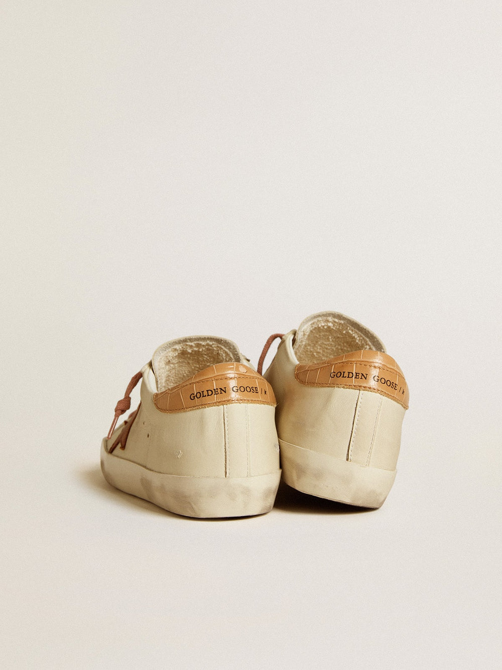 Golden Goose Women’s Super-Star with leather star and crocodile-print leather heel tab