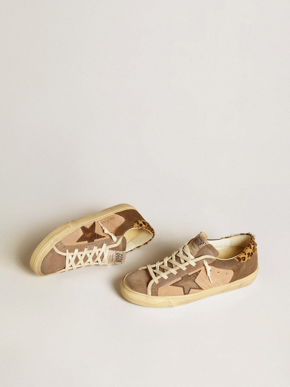 Golden Goose Women’s Super-Star in suede with leather star and pony skin heel tab