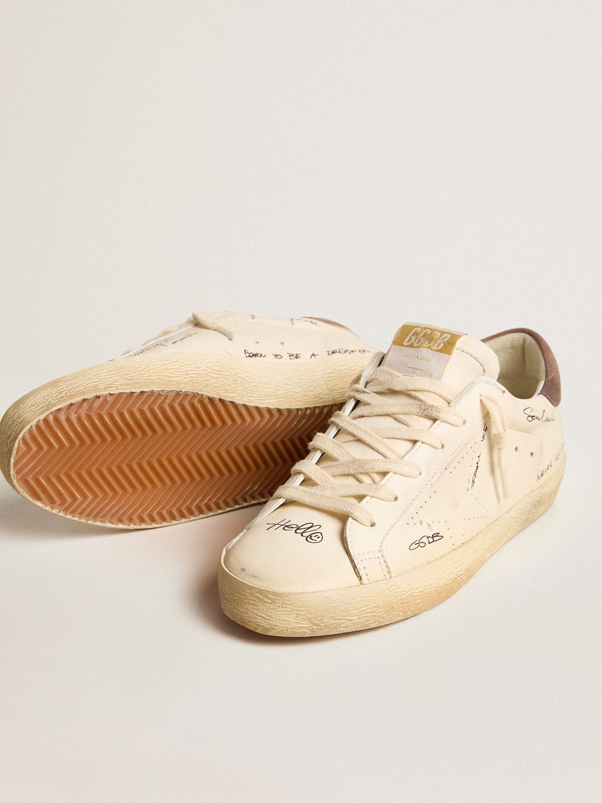 Golden Goose Women's Super-Star in nappa leather with perforated star and suede heel tab