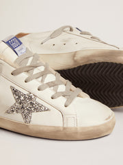 Golden Goose Women's Super-Star with shearling lining and silver glitter star