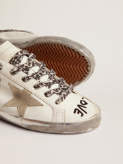Golden Goose Women's Super-Star in white leather with gray suede star