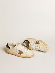 Golden Goose Super-Star LTD with laminated leather star and black glitter heel tab