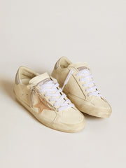 Golden Goose Women's Super-Star LTD in nappa leather with nude leather star and glitter heel tab