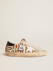 Golden Goose Super-Star  in zebra-effect Swarovski with a white leather star
