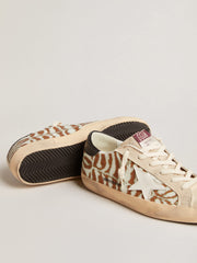 Golden Goose Super-Star  in zebra-effect Swarovski with a white leather star