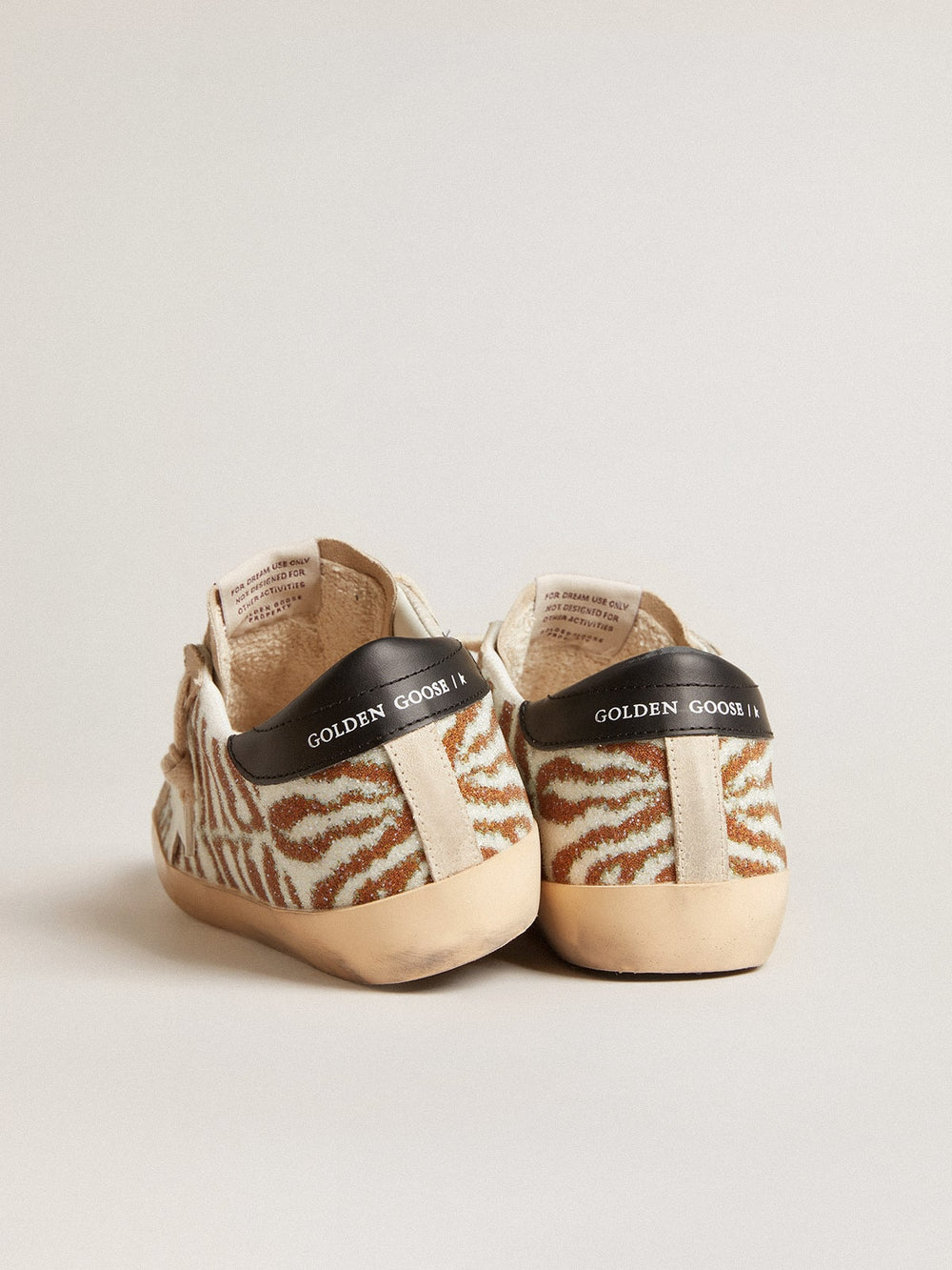 Golden Goose Super-Star  in zebra-effect Swarovski with a white leather star