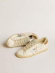 Golden Goose Super-Star with silver leather star and crocodile-print leather heel tab