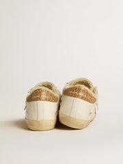 Golden Goose Super-Star with silver leather star and crocodile-print leather heel tab