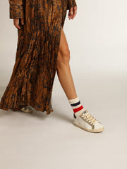 Golden Goose Women's Super-Star with perforated star and midnight blue heel tab