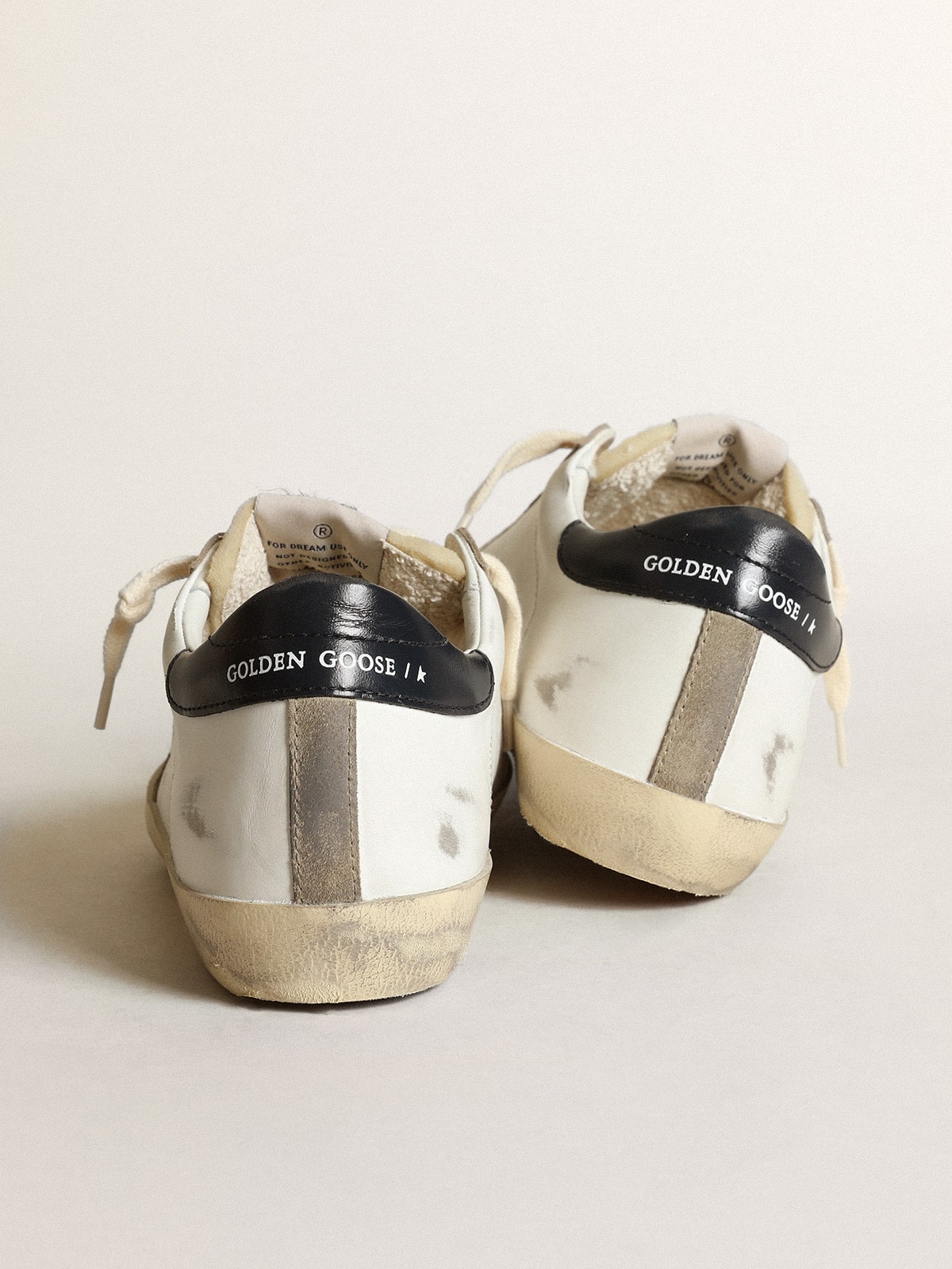 Golden Goose Women's Super-Star with perforated star and midnight blue heel tab