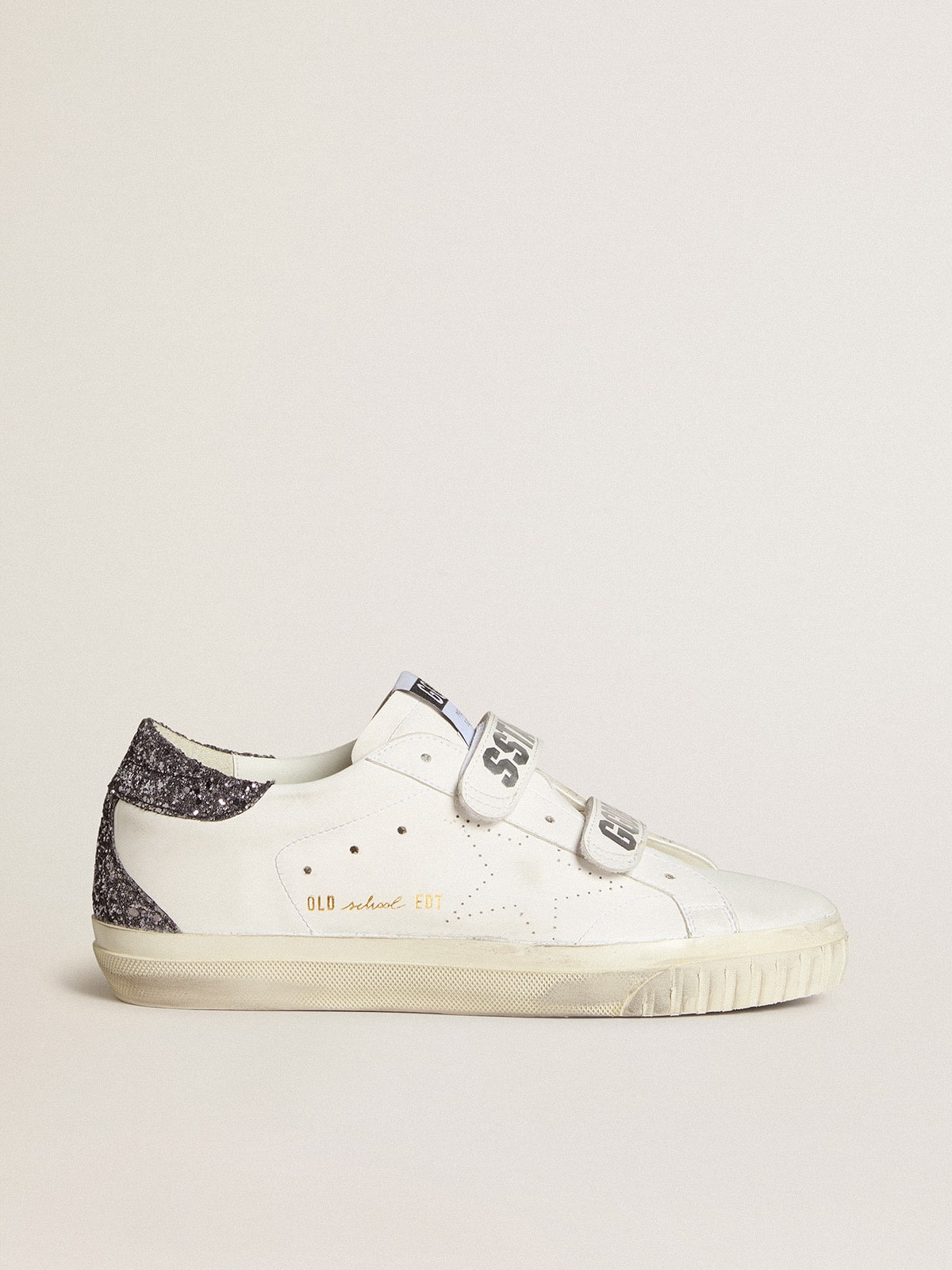 Golden Goose Bio-based Old School with perforated star and glitter heel tab