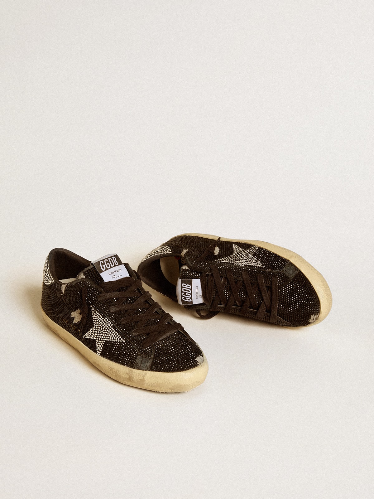 Golden Goose Women's Super-Star in suede and Swarovski crystals with silver star