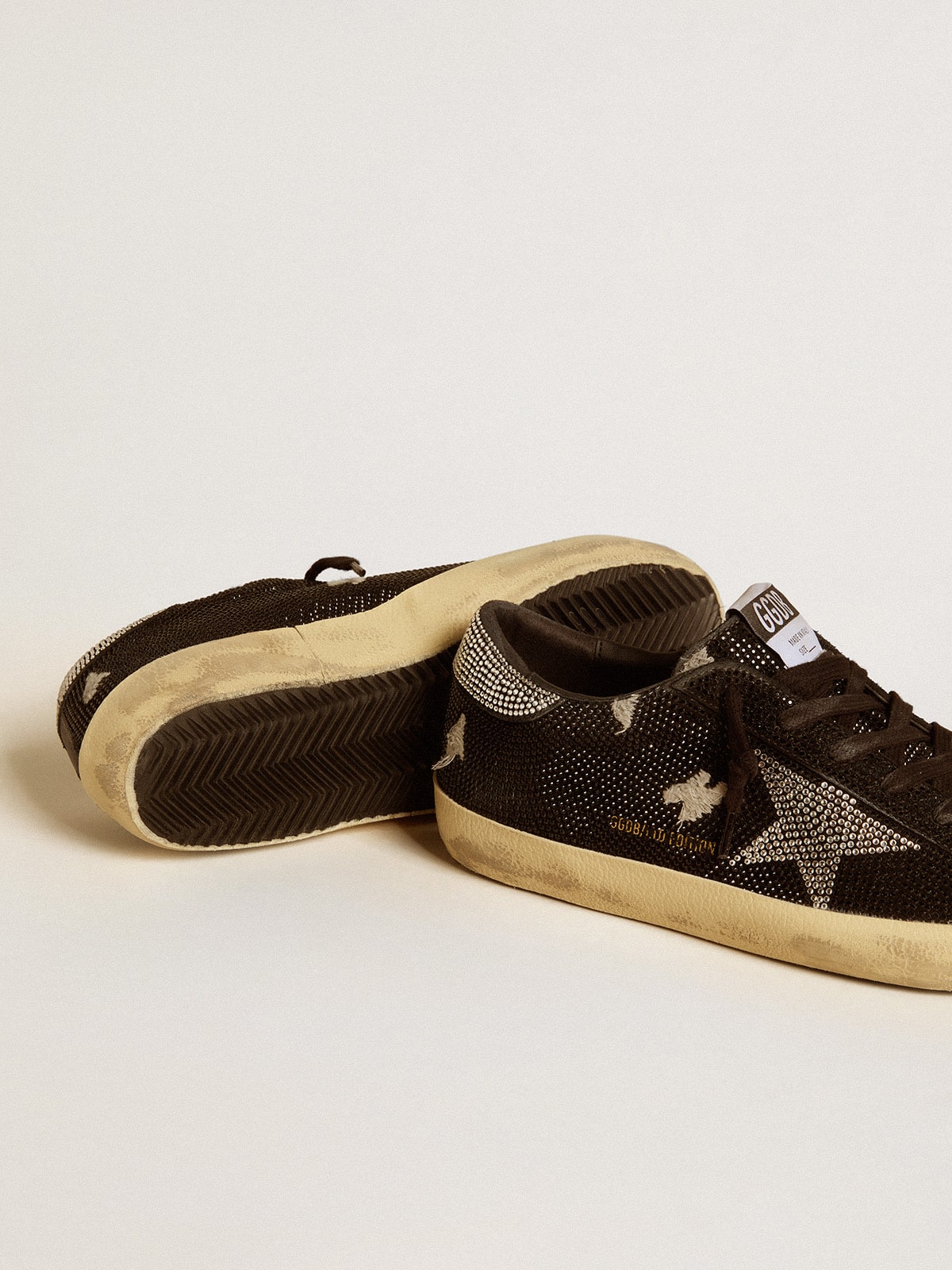 Golden Goose Women's Super-Star in suede and Swarovski crystals with silver star