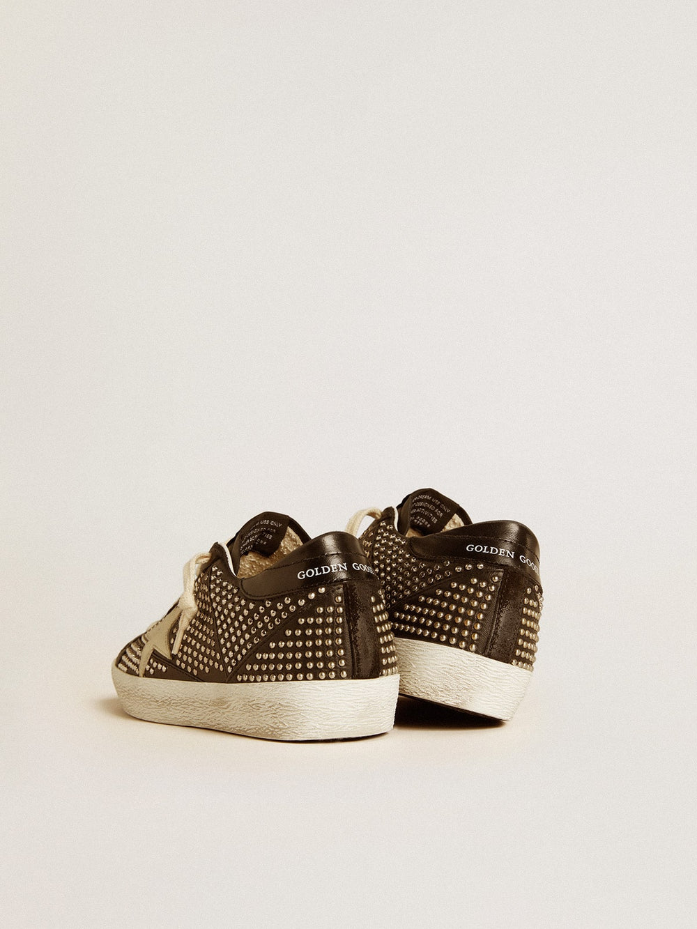 Golden Goose Women’s Super-Star in studded black nappa with white leather star