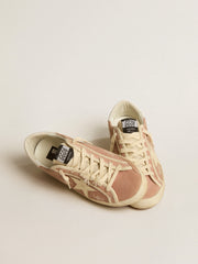 Golden Goose Women's Super-Star in powder-pink suede with cream leather star
