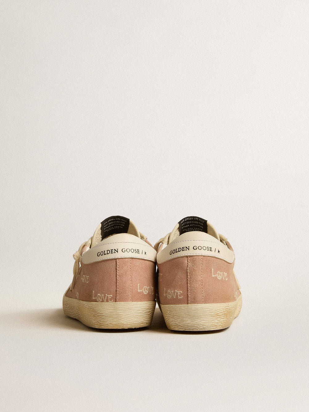 Golden Goose Women's Super-Star in powder-pink suede with cream leather star