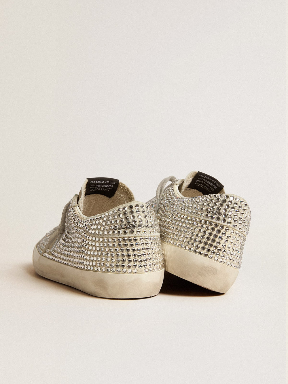 Golden Goose Super-Star in nubuck with Swarovski crystals and ice-gray suede star