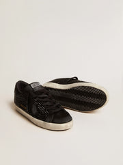 Golden Goose Super-Star in black suede with Swarovski crystals and black suede star