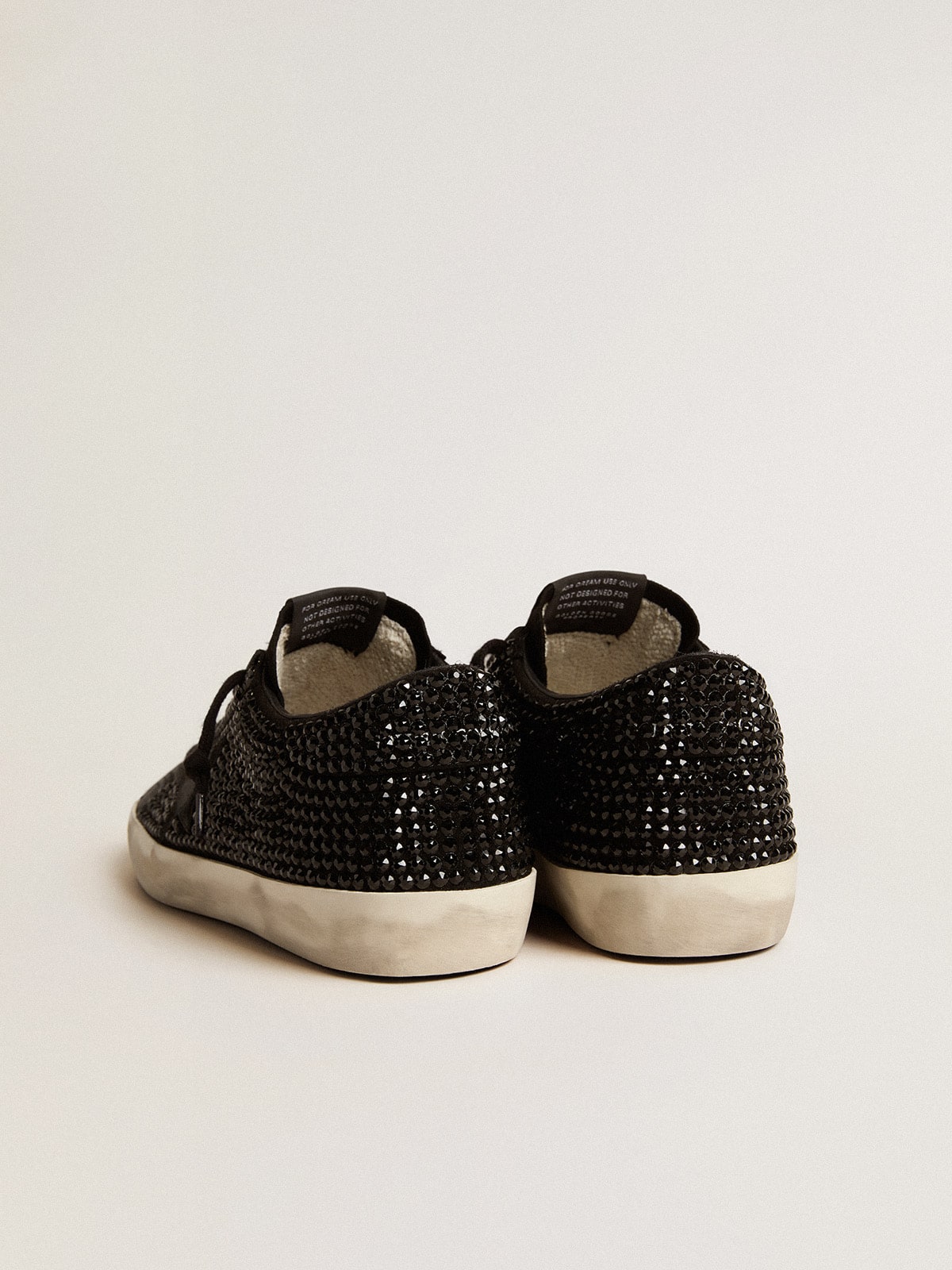 Golden Goose Super-Star in black suede with Swarovski crystals and black suede star