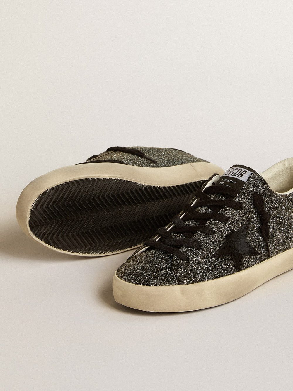 Golden Goose Women’s Super-Star in black Swarovski crystals with black suede star