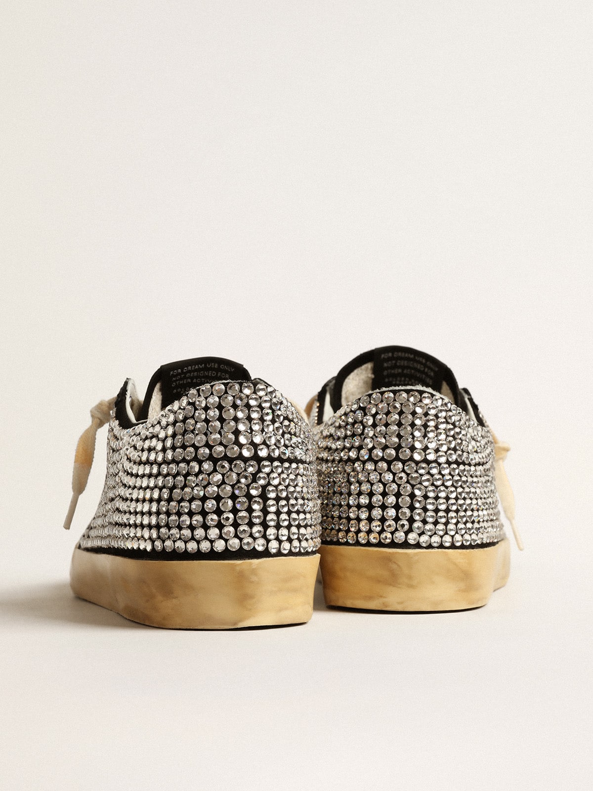 Golden Goose Super-Star LTD with Swarovski crystals and black leather star