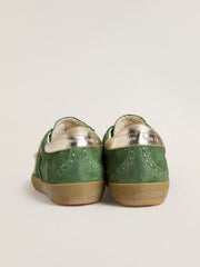 Golden Goose Women's Super-Star in green suede with white star