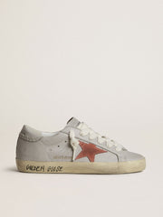 Golden Goose Women's Super-Star LTD in gray leather with brick-red suede star