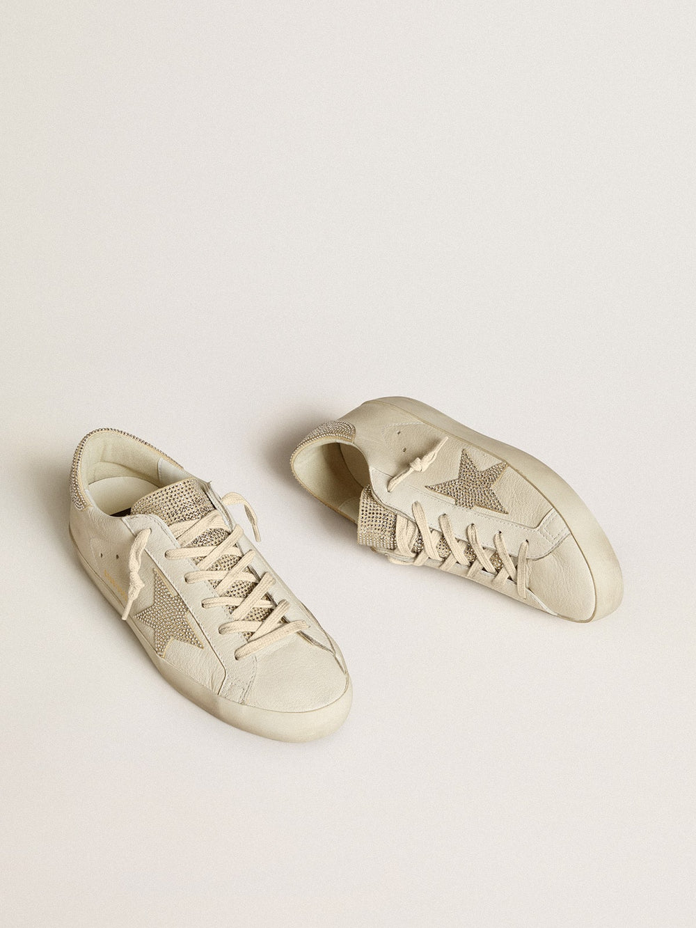 Golden Goose Women’s Super-Star in nappa leather with Swarovski crystal star and heel tab