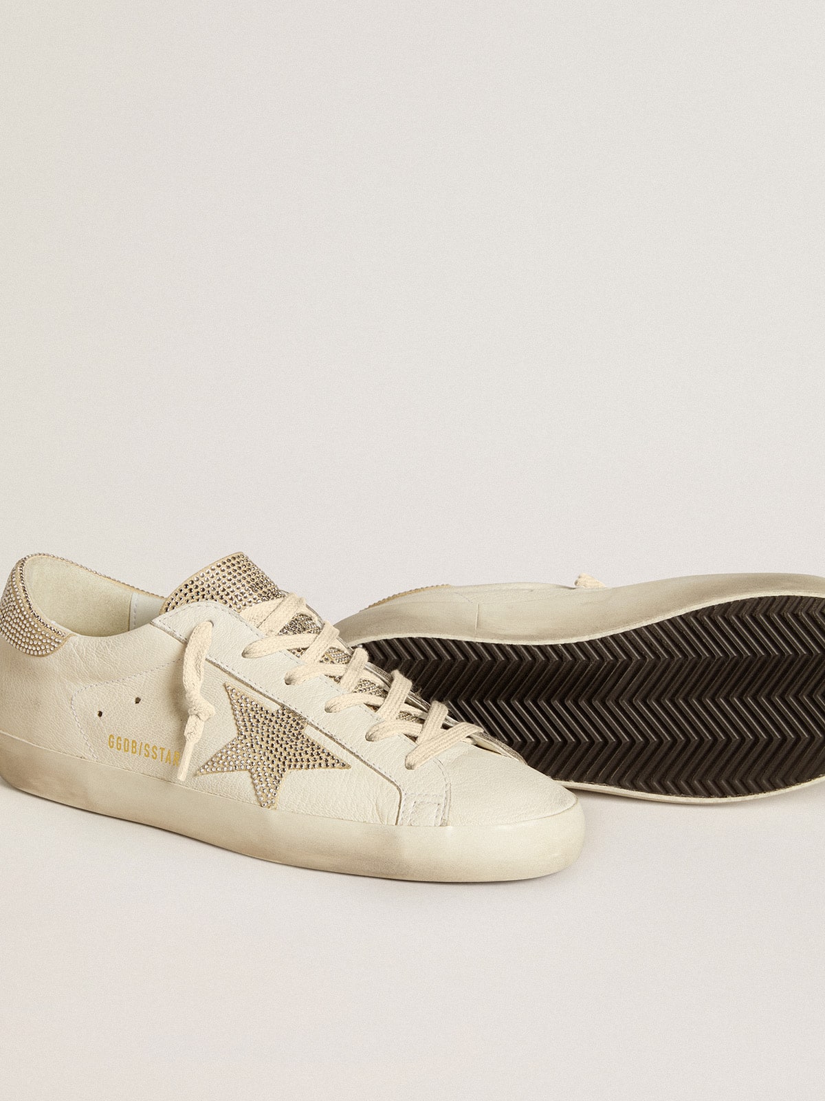 Golden Goose Women’s Super-Star in nappa leather with Swarovski crystal star and heel tab