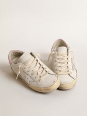Golden Goose Women's Super-Star with silver leather star and pink heel tab
