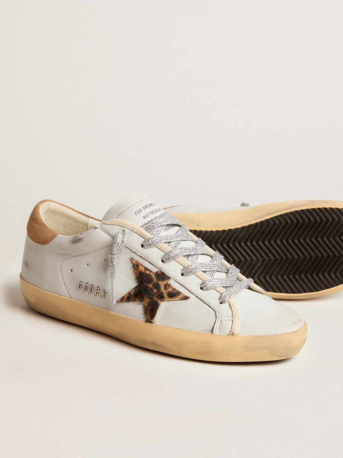 Golden Goose Women's Super-Star in nappa leather with pony skin star and suede heel tab
