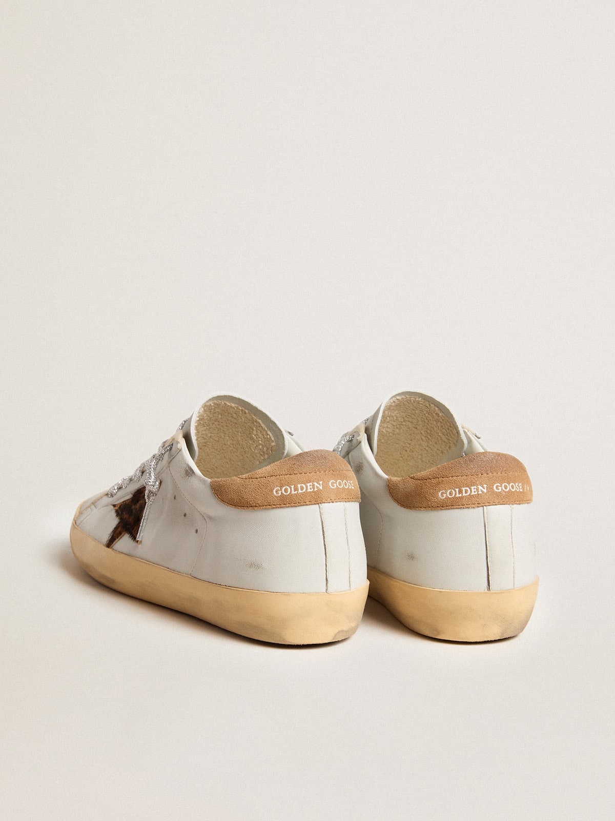 Golden Goose Women's Super-Star in nappa leather with pony skin star and suede heel tab