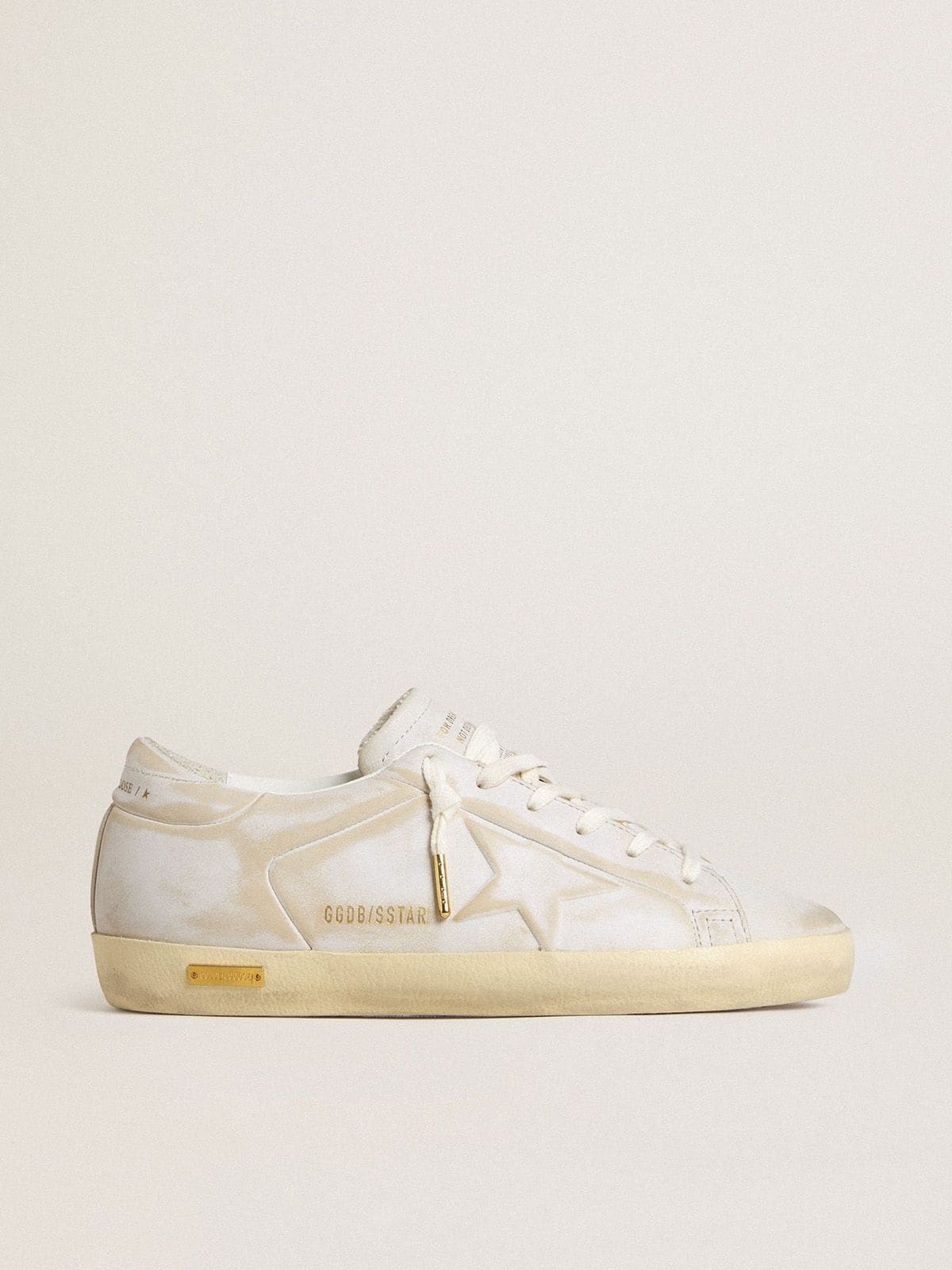Golden Goose Women’s Super-Star with white leather star and heel tab with lived-in effect