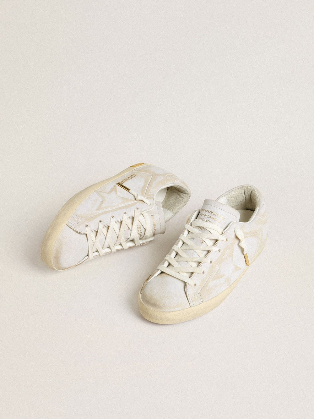 Golden Goose Women’s Super-Star with white leather star and heel tab with lived-in effect