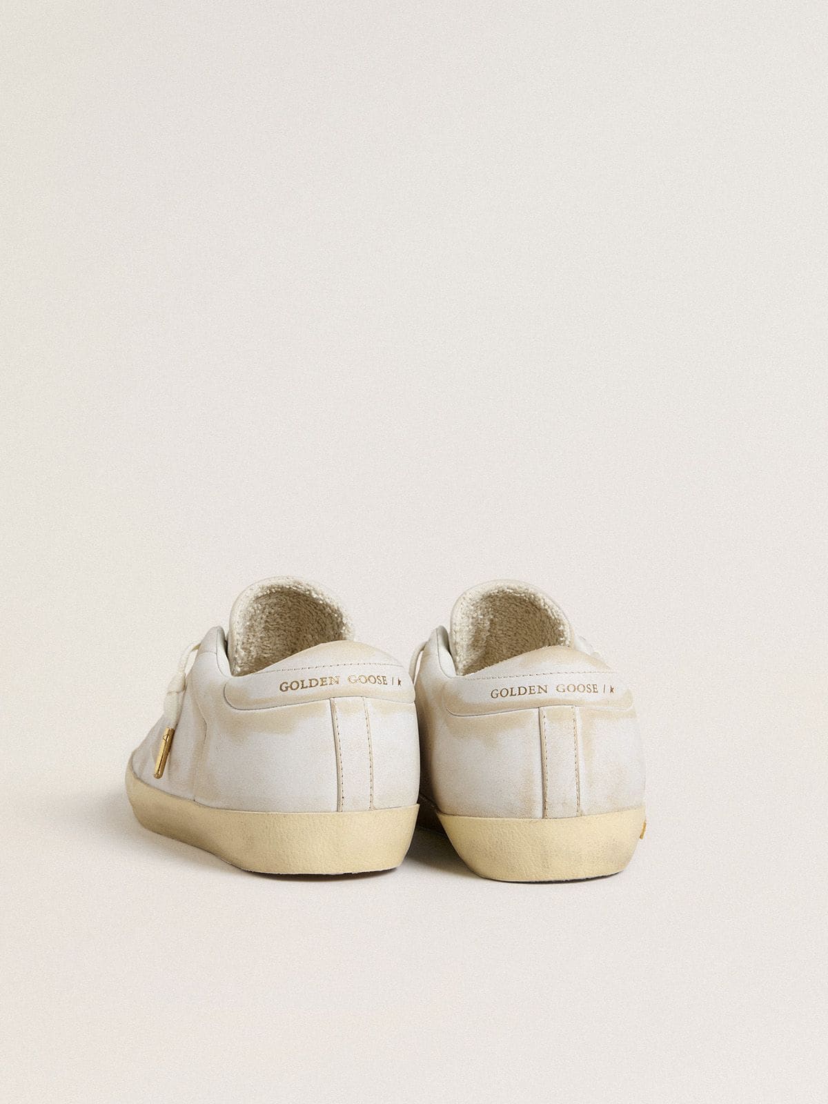 Golden Goose Women’s Super-Star with white leather star and heel tab with lived-in effect