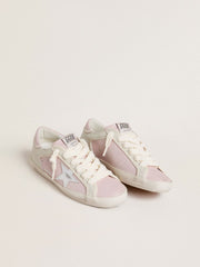 Golden Goose Super-Star LTD in pink leather with silver foiled leather star and pink leather heel tab