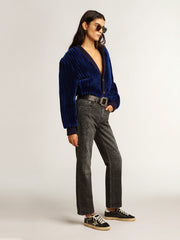 Golden Goose Women’s Super-Star in black leather and suede with silver studs