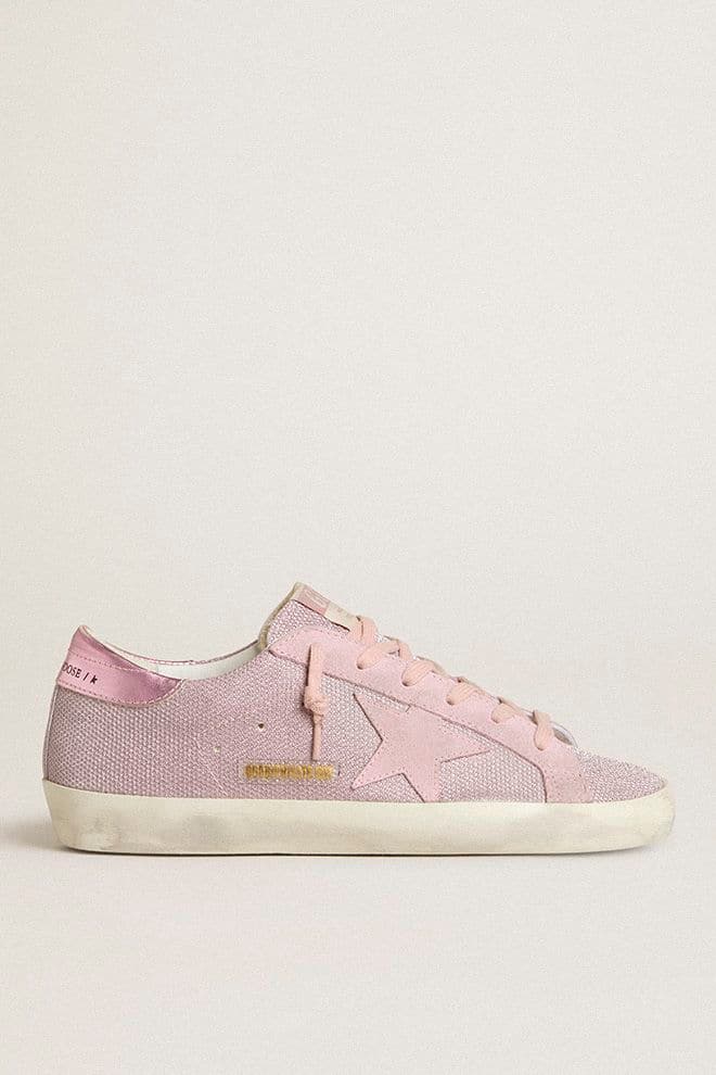 Golden Goose Super-Star LTD in glitter with suede star and leather heel tab