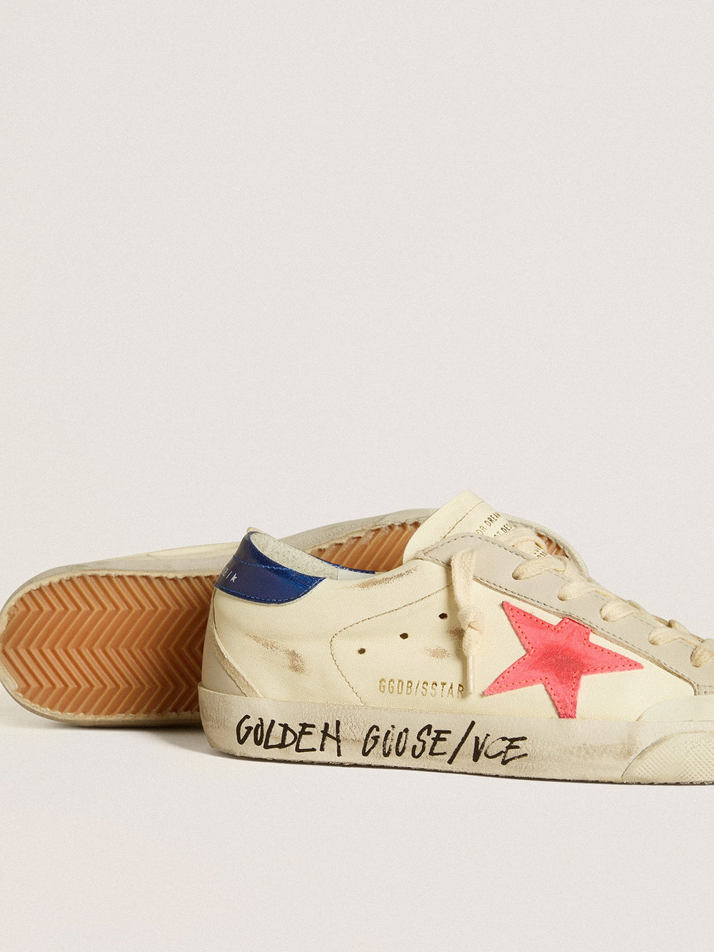 Golden Goose Women’s Super-Star in nappa with suede star and metallic leather heel tab