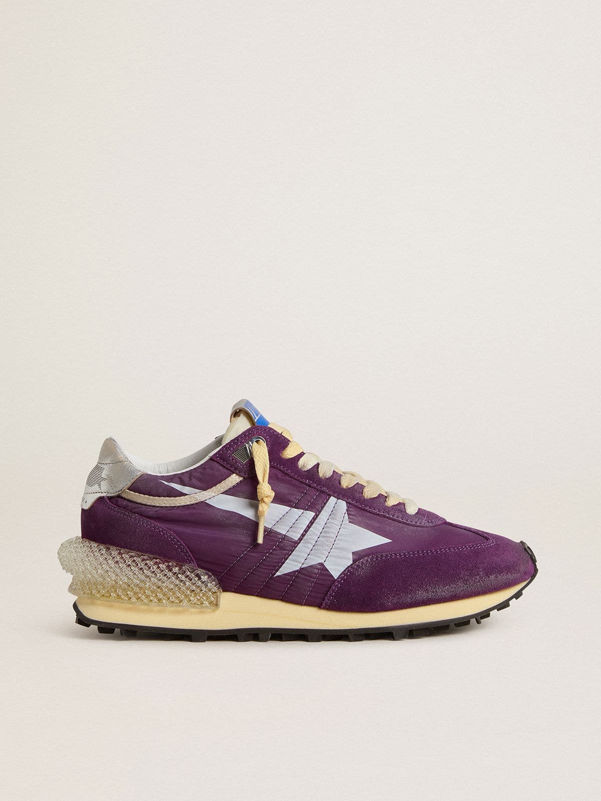 Golden Goose Women’s Marathon with purple nylon upper and white star
