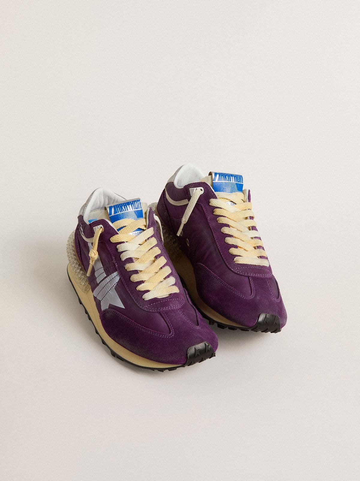 Golden Goose Women’s Marathon with purple nylon upper and white star