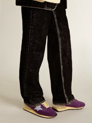Golden Goose Women’s Marathon with purple nylon upper and white star