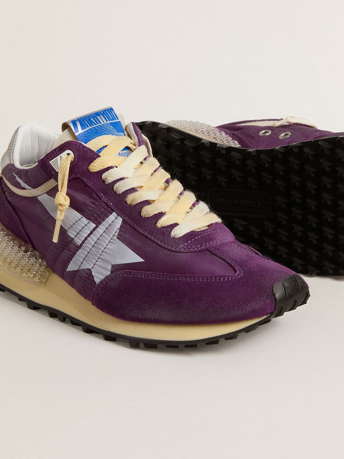 Golden Goose Women’s Marathon with purple nylon upper and white star