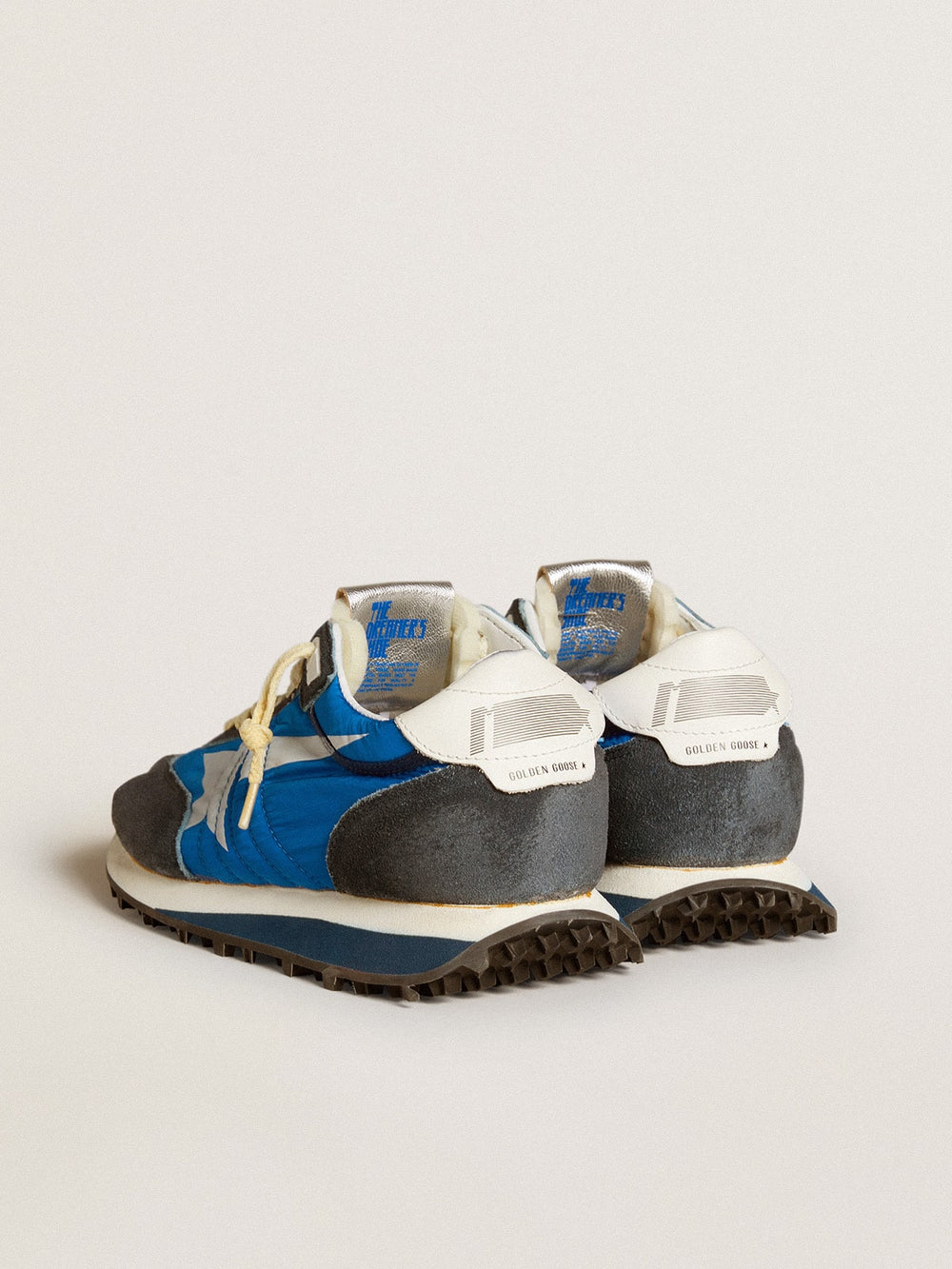 Golden Goose Women’s Marathon with blue nylon upper and white star